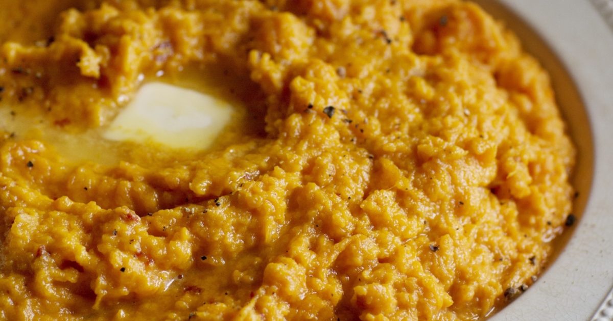 Chipotle Smashed Sweet Potatoes