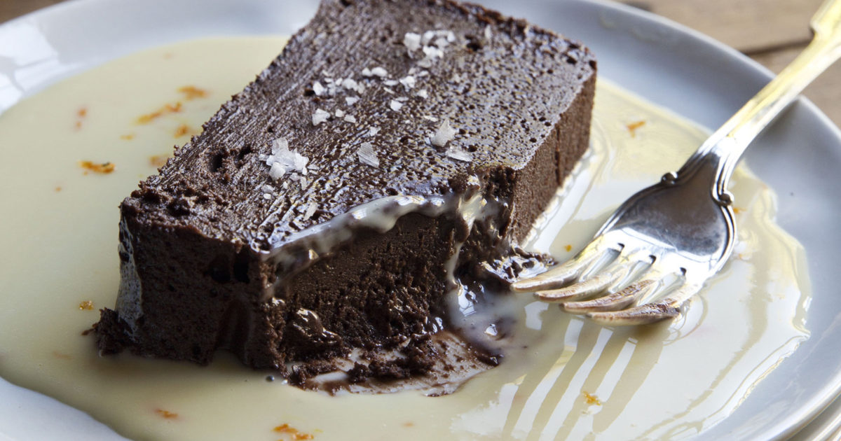 Dark Chocolate Terrine with Orange Sauce