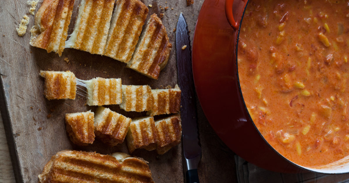 Easy Tomato Soup & Grilled Cheese Croutons … Barefoot Contessa