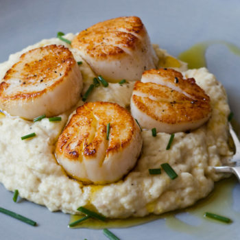 Seared Scallops & Potato Celery Root Purée