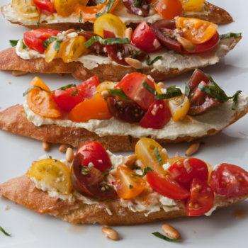 Tomato Crostini with Whipped Feta